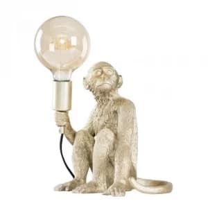 George Monkey Table Lamp in Champagne Silver