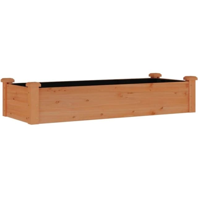 VIDAXL Garden Raised Bed with Liner Brown 120x45x25cm Solid Wood Fir Vidaxl 8720845824150
