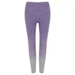 Tombo Womens/Ladies Seamless Fade Out Leggings (S/M) (Purple/Light Grey Marl)