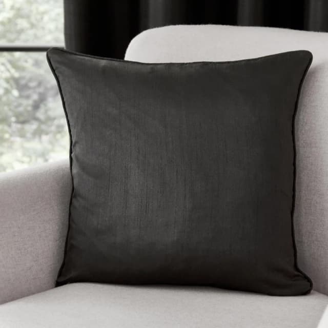 Catherine Lansfield 'Faux Silk ' Cushion Black