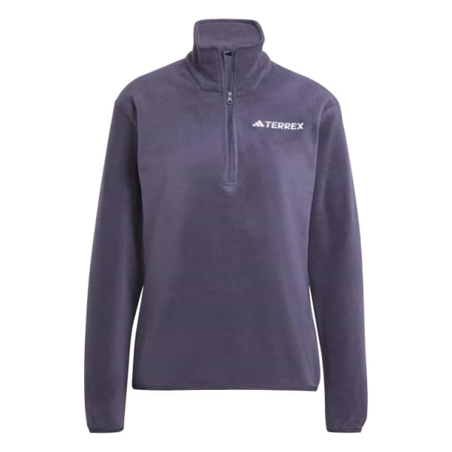 adidas Multi Essentials 1/2 Zip Fleece Jacket Womens 1/4 Zip Fleece Tops 8 (XS) Blue 44145818310