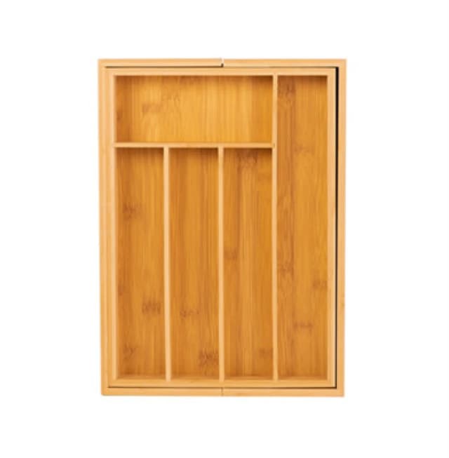 Innoteck Essentials Expandable Bamboo Cutlery Tray With 5-7 Compartments