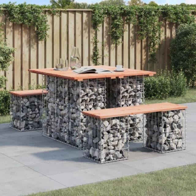 VIDAXL Garden Bench Gabion Design 100x102x72cm Solid Wood Douglas Vidaxl 8720845446345