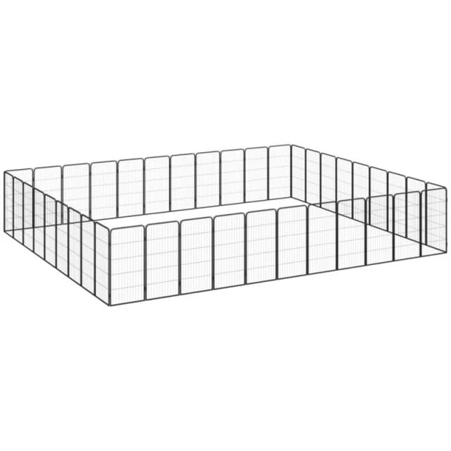 VIDAXL 40-Panel Dog Playpen Black 50x100cm Powder-coated Steel Vidaxl 8720287158998