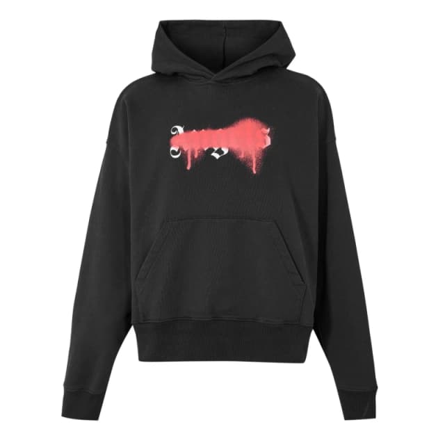 Palm Angels Mens Pull Over Hoodie Black Red male S