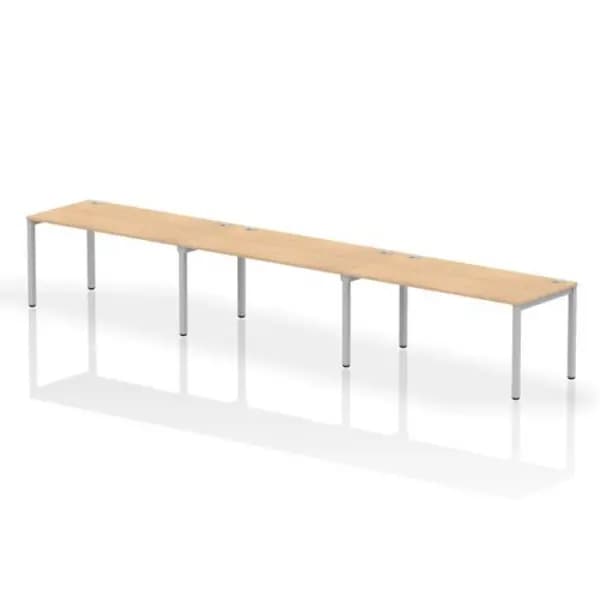 Impulse Bench Impulse Bench Single Row 3 Person 1600 Silver Frame Office Bench Desk Maple IMBS316MPES