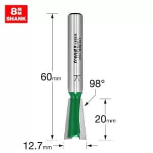 Trend CRAFTPRO Large Dovetail Router Cutter 12.7mm 20mm 8mm