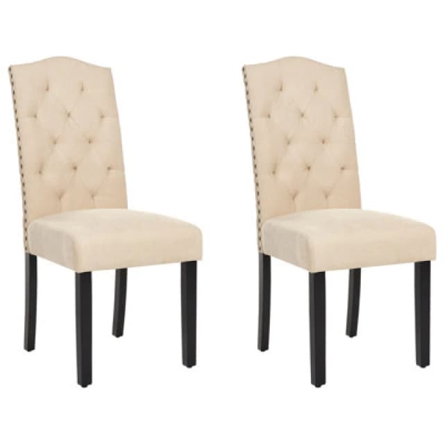 Beliani Set Of 2 Dining Chairs Shirley Beige