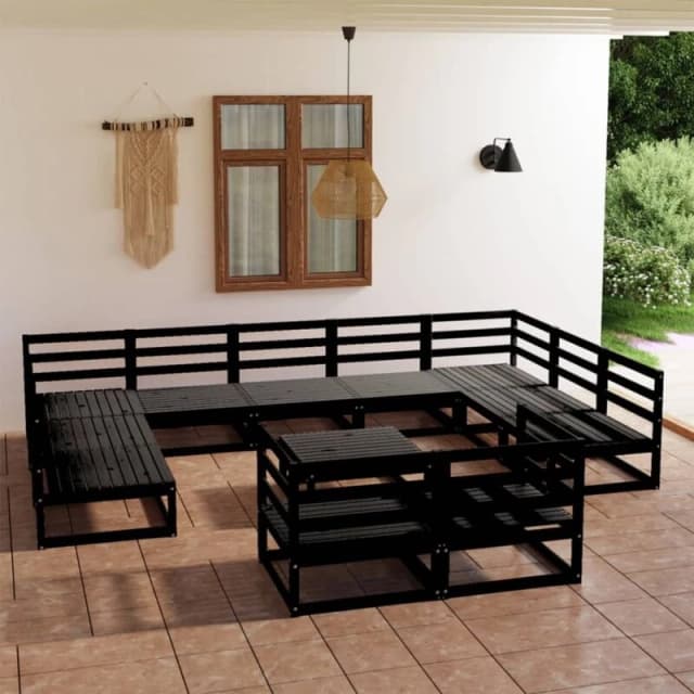 VIDAXL 12 Piece Garden Lounge Set Solid Pinewood Vidaxl 8720286473214