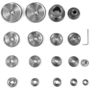 VEVOR Milling Machine Gear 18Pcs Gear Kits Mini Lathe Gears CJ0618 Gears Micro Lathe Gears Set Precision Polished Steel Metal for Mini Lathe Lathe Mac