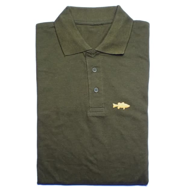 Big Fish Polo shirt Big Fish Bass Gold Vert Male S POLO-ECU-BASSGOLD-KAKI-S