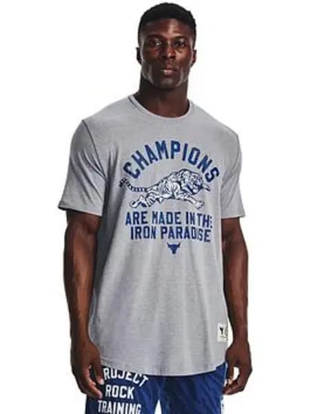 Under Armour Training Project Rock Champ S/s T-Shirt - Blue, Size S, Men