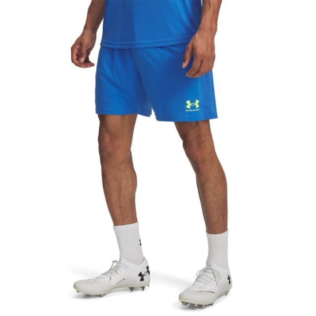 Under Armour Challenger Knit Shorts Blue Atlantis/High Vis Yellow S
