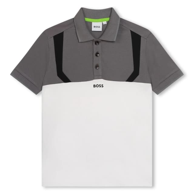 Boss Logo Polo Shirt Juniors - Grey Grey 3 - 4 Years