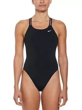Nike Hydrastrong Spiderback Swimsuit, Black, Size 30, Women