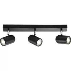 GU10 Triple Bar Spotlight - Matt Black 230V IP44 20W