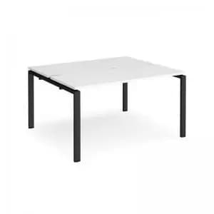 Adapt back to back desks 1400mm x 1200mm - Black frame and white top