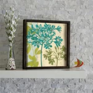 KZM429 Brown Green Beige Mint Decorative Framed MDF Painting