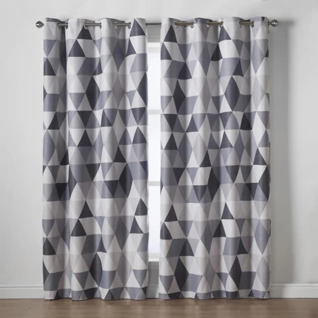 Alan Symonds Malmo 95% Blackout Ring Top Curtains Charcoal unisex 168x137cm