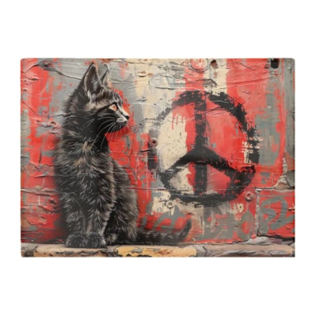 Warren Reed Designer Urban Peace: A Banksy Inspired Kitten Chopping Board