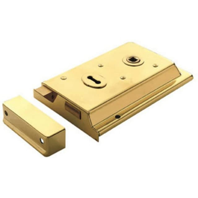 Loops Traditional Contract Rim Deadlock 152 x 102mm Polished Brass Door Latch Metallics unisex