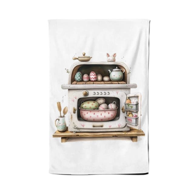 Warren Reed - Designer Easter Egg Baking Oven Tea Towel Multicolor Unisex