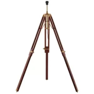 Adjustable Tripod Floor Lamp Mango Wood Standing Height Living Room Light Base