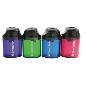 Swordfish Canister Double Hole Pencil Sharpener Assorted 40033