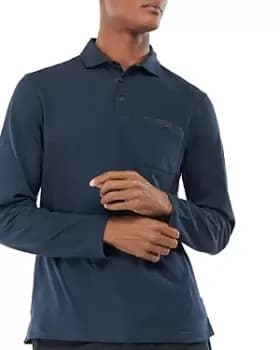 Barbour Corpatch Cotton Tartan Trimmed Regular Fit Long Sleeve Polo Shirt