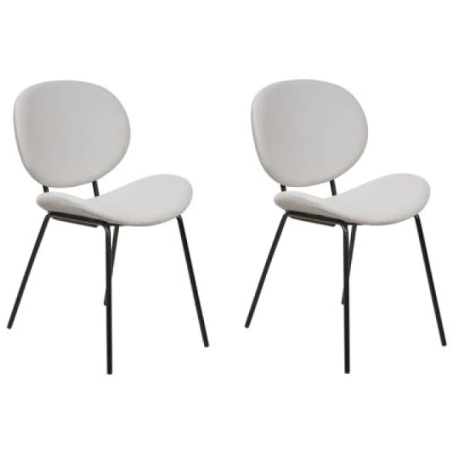 Beliani Set Of 2 Dining Chairs Luana Velvet Light Grey