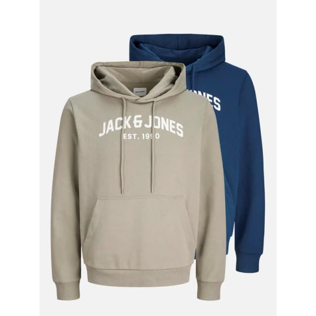 Jack and Jones Arched Logo 2 Pack Hoodie Mens Titan/Vetiver male S