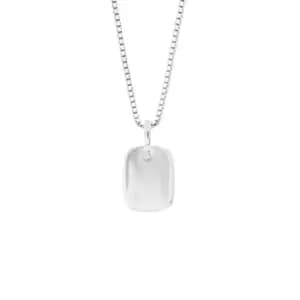 Rectangular Tag Diamond Silver Pendant P5212