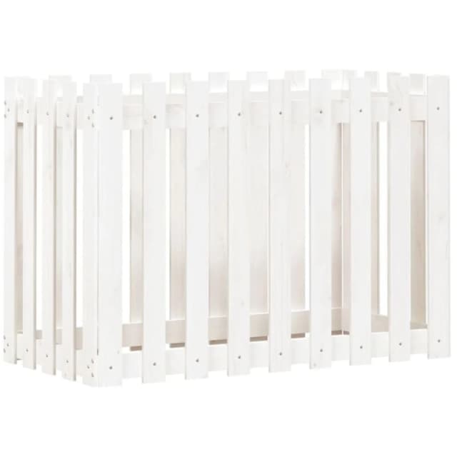 vidaXL Garden Raised Bed w/ Fence Design White 100x50x70 cm, White 832483