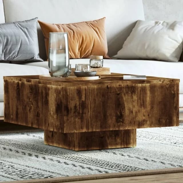 VIDAXL Coffee Table Smoked Oak 60x60x31.5cm Engineered Wood Vidaxl 8720286955925