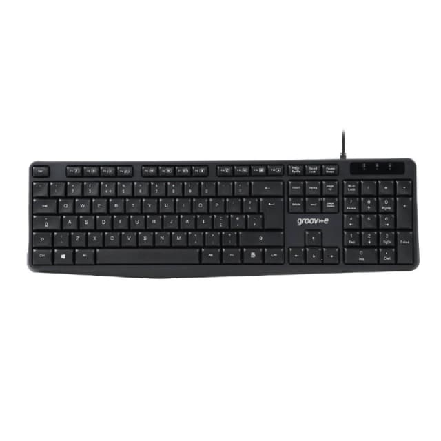 Groov-e Wired Full Size Keyboard - Black unisex One Size