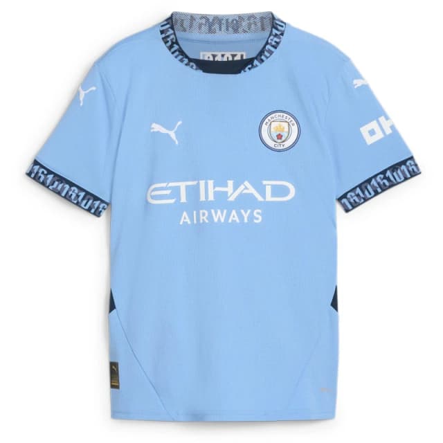 Puma Manchester City Home Shirt 2024 2025 Juniors - Blue Blue 9 - 10 Years