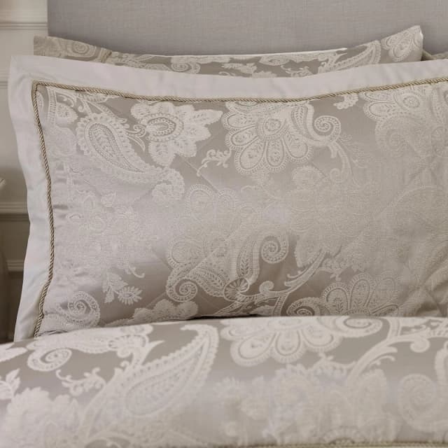 Catherine Lansfield Catherine Lansfield 'Opulent Jacquard' Quilted Pillow sham Pair in Gold Size: Standard Pillow Case Gold Standard Pillow Case Uni