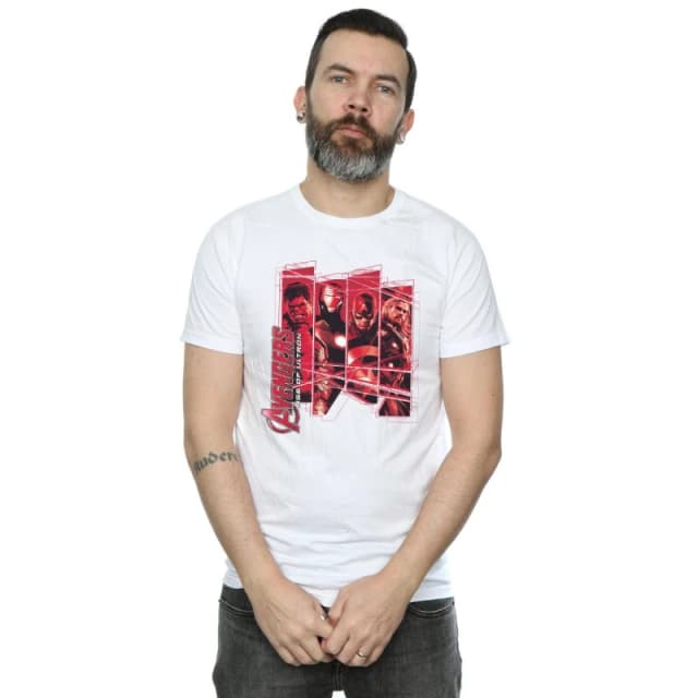 Marvel Marvel Men Avengers Team Collage T-Shirt in White Size: Small White S Male 5057245969925