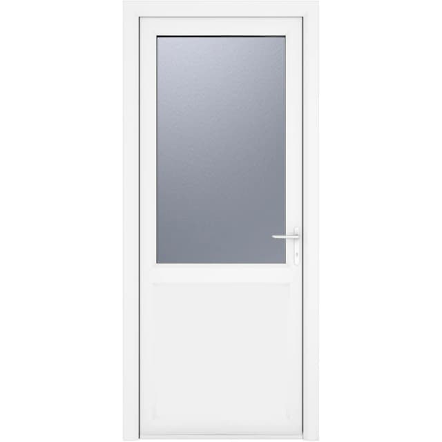 Crystal Triple Glazed Single Door Half Panel White Lh 840 X 2090Mm Obscure, White 2RLHW84209OBPTG