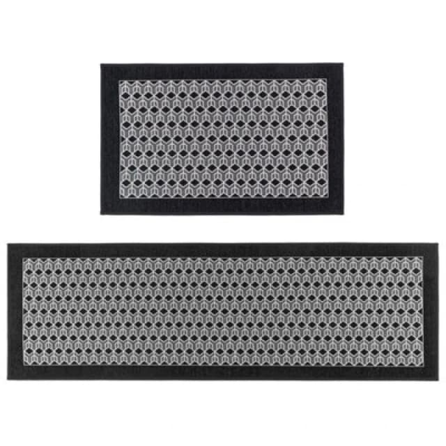 JVL JVL Allure Machine Washable Entrance Doormat and R Door Mats Size: Mat, Black 72510903000