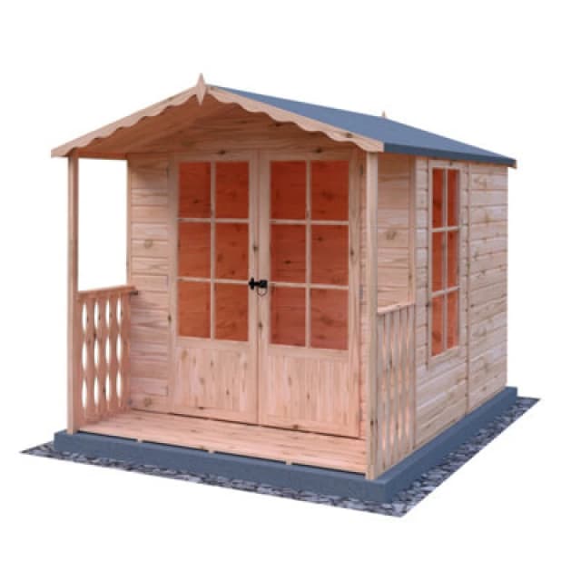 Shire Buckingham SummerHouse With Veranda - Brown Brown 7 x 10ft