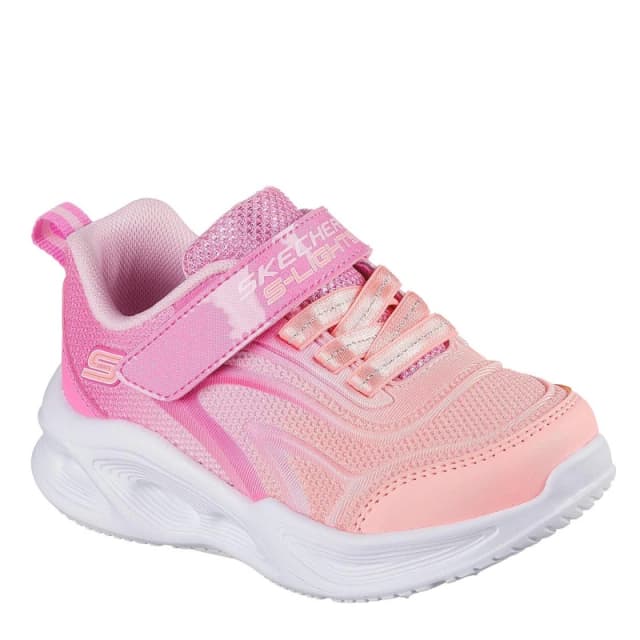 Skechers Lighted Gore & Strap Sneaker W Ombr Light Up Trainers Girls Leather Light Up Trainers C5 (22) Pink 02034306050
