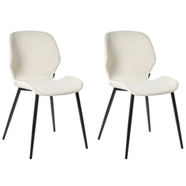 Beliani Set Of 2 Conference Chairs Holland Fabric Light Beige