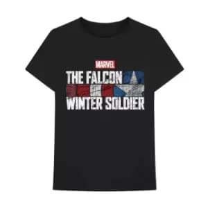 Marvel Comics - Falcon & Winter Soldier Text Logo Unisex XX-Large T-Shirt - Black