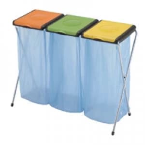 Slingsby VFM OrangeGreenYellow 3-Compartment Recycling Sack Holder 60 Litres