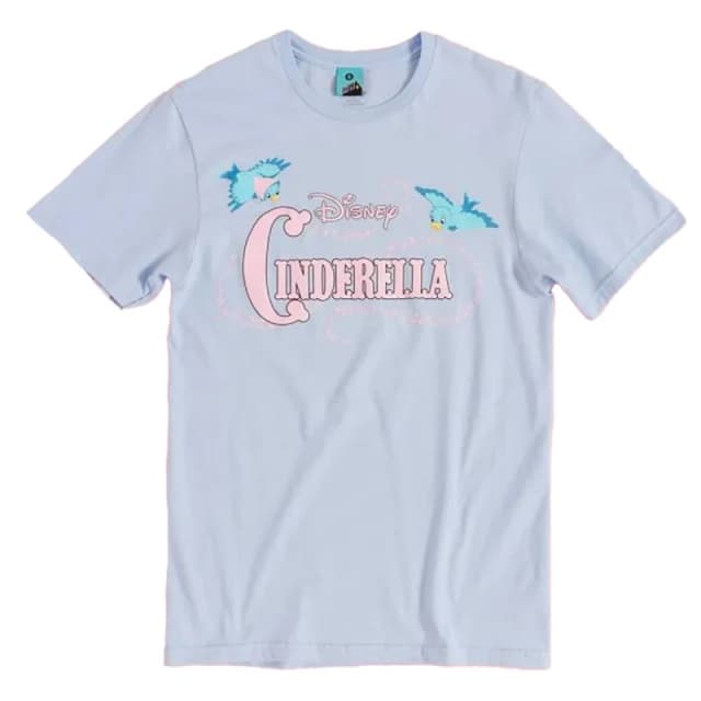 Cinderella Classic Bird Logo T-Shirt in Light Blue Size: Large Light Blue Unisex L