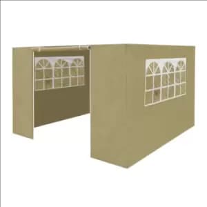 Dellonda Premium Gazebo/Marquee Side Walls/Doors/Windows, Fits 3 x 3m Models - Beige