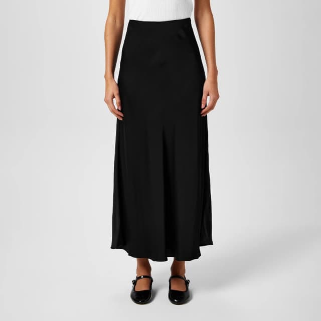 French Connection Womens Ennis Slip Maxi Skirt Black female 8 (XS)