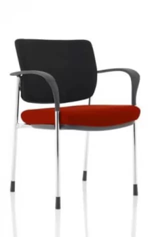 Brunswick Deluxe Black Fabric Back Chrome Frame Bespoke Colour Seat Ginseng Chilli With Arms