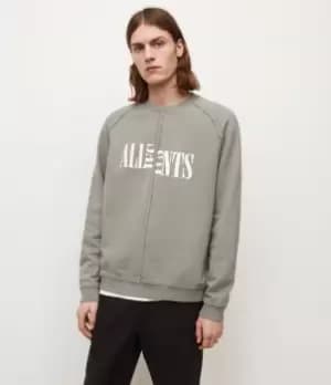 AllSaints Mens Nico Crew Sweatshirt, Mink Grey, Size: L
